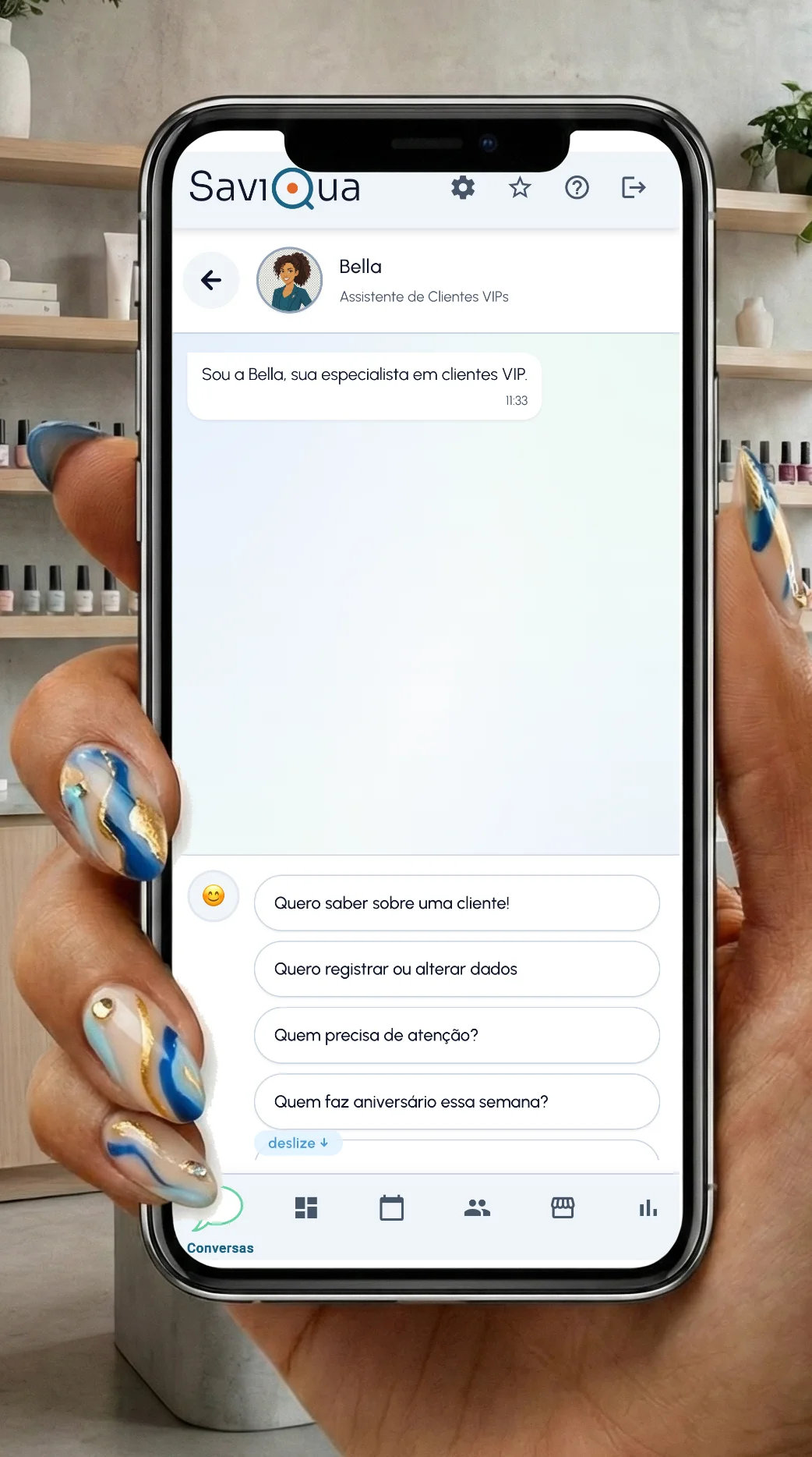 Chat com Bella - assistente de clientes